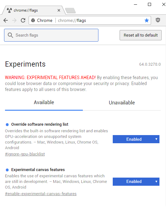 Use Chrome flags to customize the browsing experience