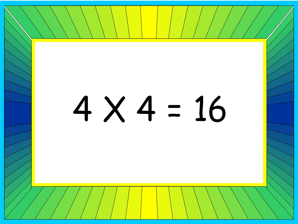 Student Survive 2 Thrive: Math Flash Cards: Multiply by 4 (4 is the 2nd ...