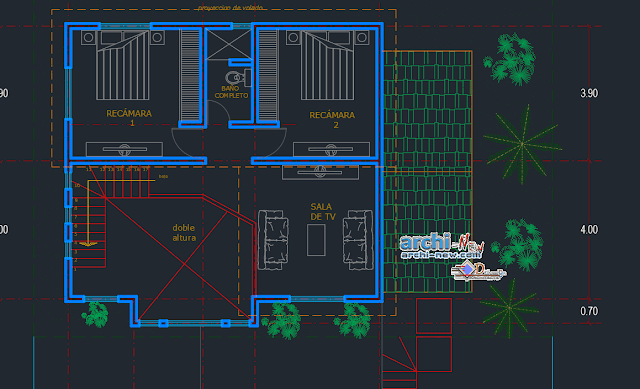 Room country house in AutoCAD 