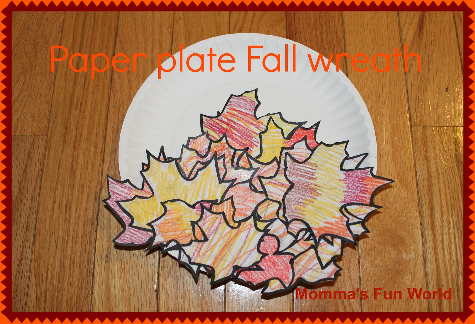 Momma's Fun World Paper plate "Fall" wreath