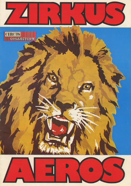 tête de lion sur la couverture du programme papier du Zirkus Aeros