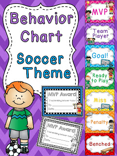 Soccer behavior chart for sports theme classroom a bunch of other fun behavior clip charts!