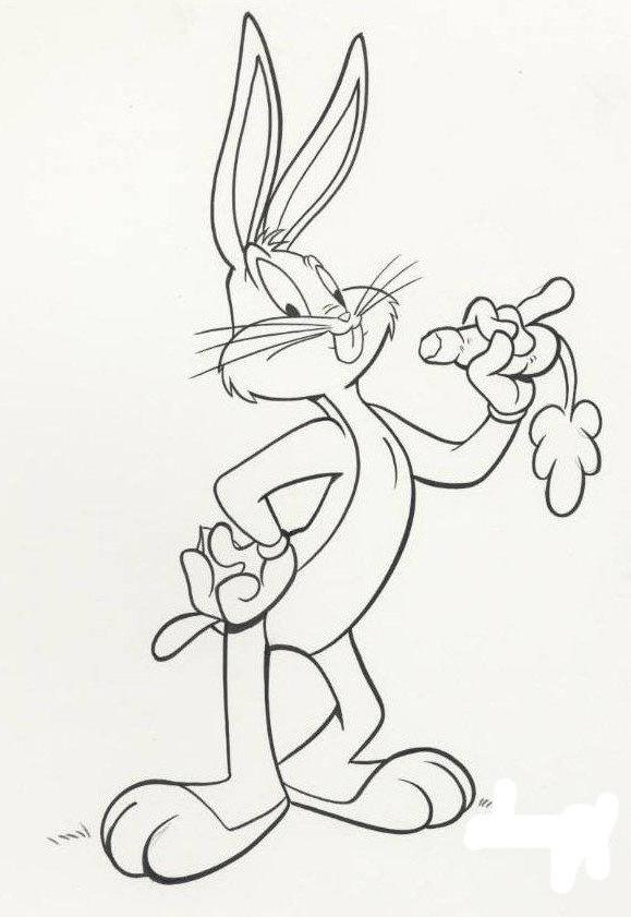 Mewarnai Gambar Kelinci Belajar Kartun Bugs Bunny Lucu Cerdik Usil