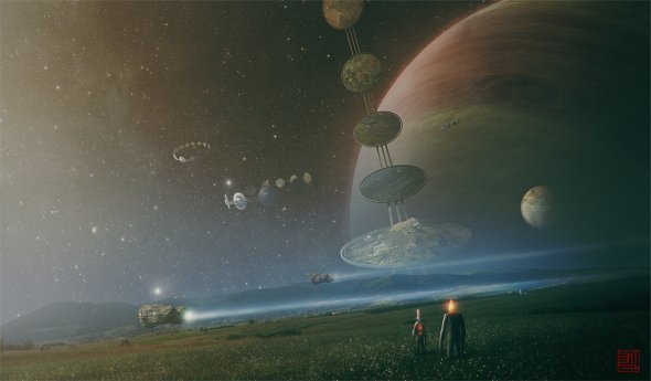 Julian Faylona deviantart ilustrações paisagens espaciais ficção científica