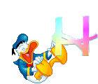 Alfabeto animado de personajes Disney con letras de colores H.