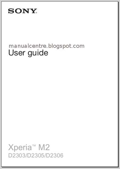 Sony Xperia M2 User Manual Cover