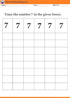 Number tracing worksheet