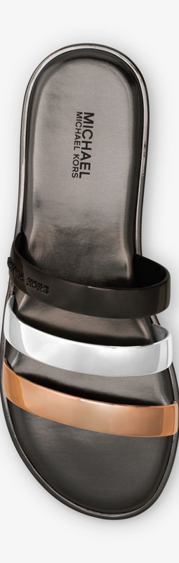 michael kors keiko metallic slide
