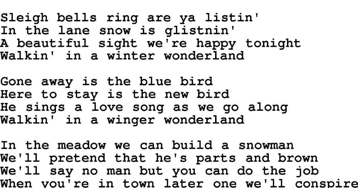 Winter Wonderland Lyrics | This Wallpapers