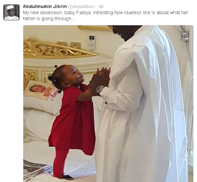  Hon. Jibrin Abdulmumim share photo of  her daughter baby fadiya  on his Twitter page