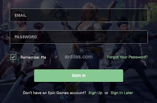 Form login sign in Epic Game Fortnite - Apa Itu Fortnite Spesifikasi & Cara Daftar Download & Install
