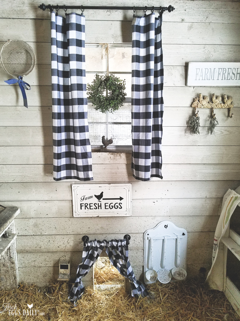Chicken Coop Curtains "Pretty with a Purpose" Fresh Eggs Daily® with