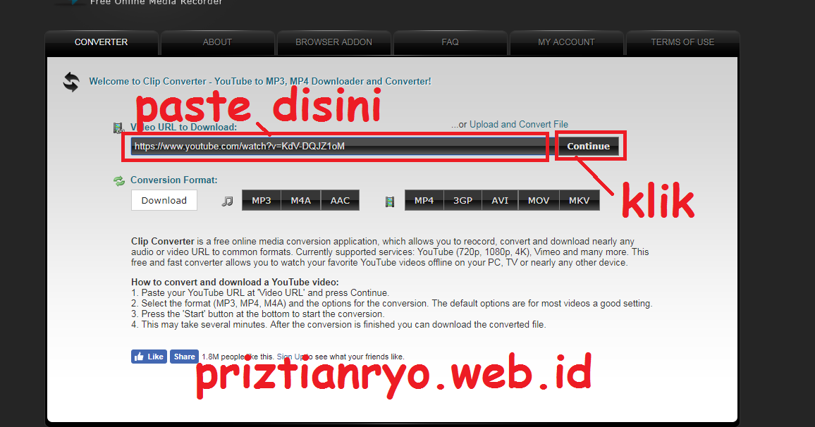 Paste video youtube