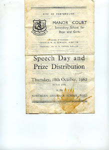 Here is the 1962 Manor Court Speech Day sent by Pam
