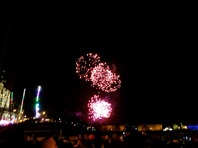 9pm fireworks at Edinburgh Hogmanay Street Party 2014
