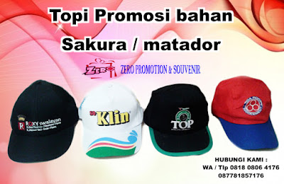 Topi Promosi bahan Sakura, Topi Matador, TOPI PROMOSI MURAH, topi Pilkada, Topi partai