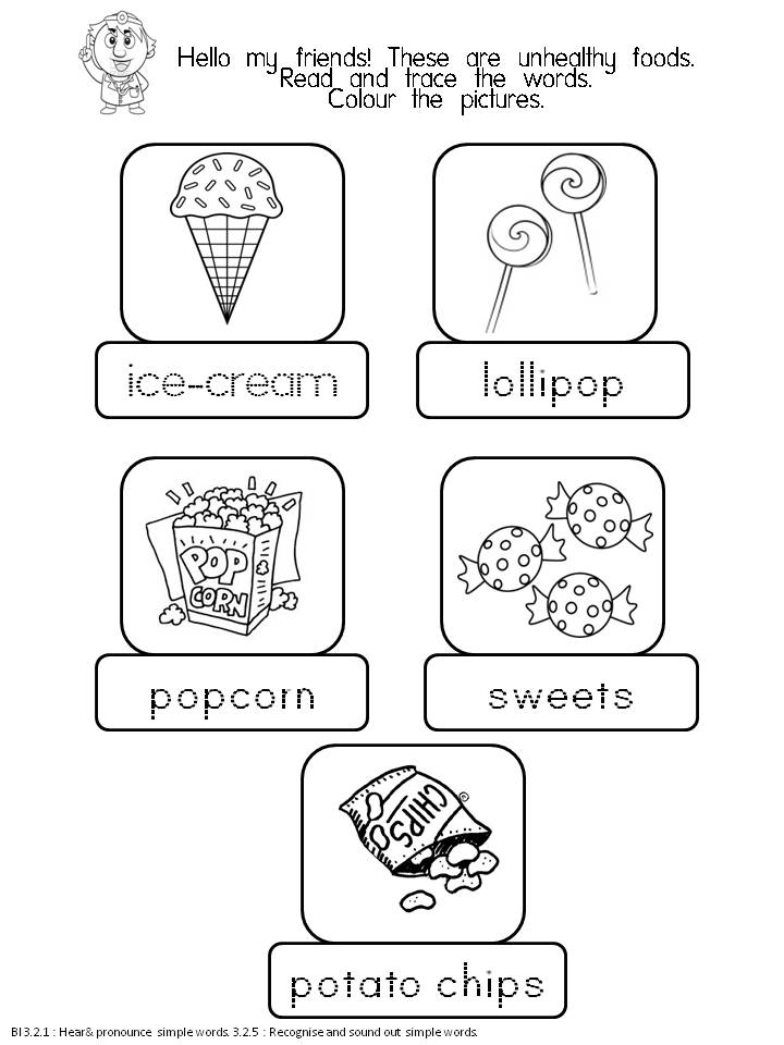 unhealthy foods coloring pages - photo #16