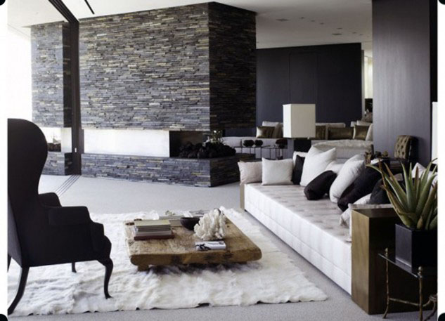 19 замечательных интерьеров гостиной со стеной из камня фото