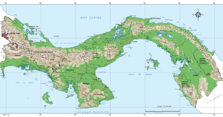 Map of Panama (Country) Welt-Atlas.de