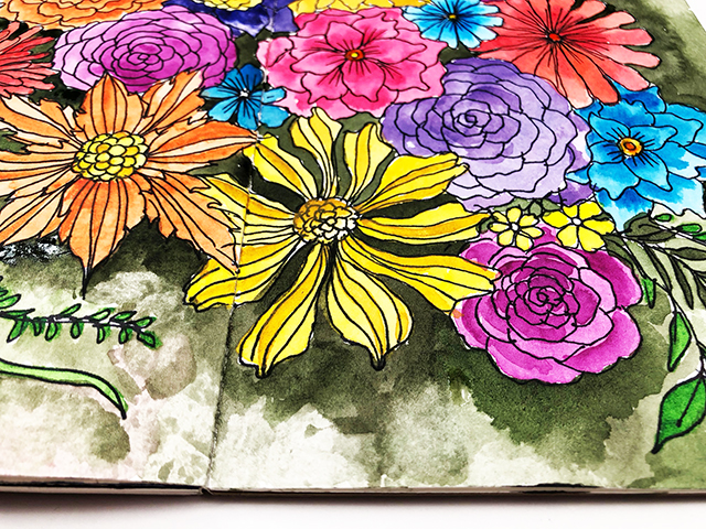 alisaburke: a peek inside my process: pan pastel flowers