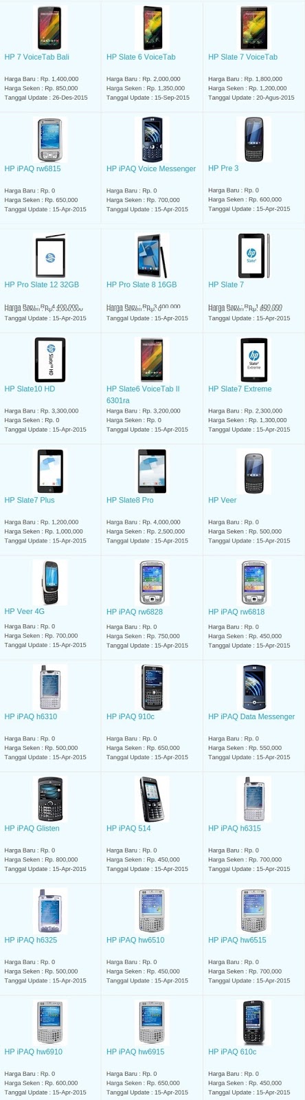 Harga Hp Terbaru HP Agustus 2016 Harga Hp Terbaru HP Agustus 2016