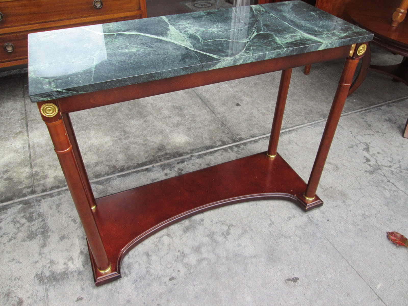 UHURU FURNITURE & COLLECTIBLES SOLD "Marble" Top Hall Table 45