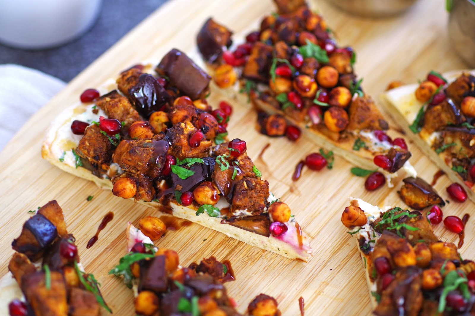 Spiced Aubergine Flatbread Euphoric Vegan