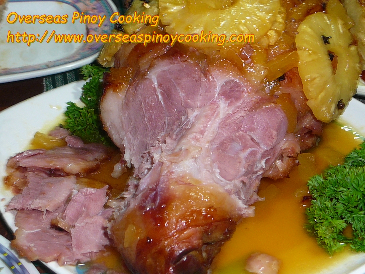 Pinoy Pineapple Glazed Ham, Pinoy Style Easter Ham