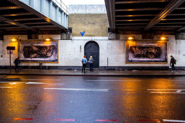 "Adam & Eva" New Street Art Pieces By Spanish Artist Borondo On Old Street, East London. 4