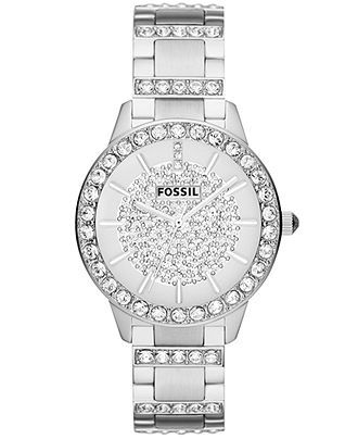 Fossil Watch, Women's Jesse Crystal Stainless Steel | Fashion Tribe