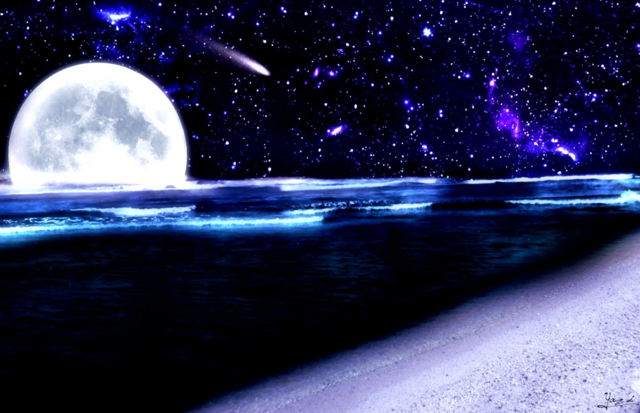The Beach At Night With Stars Wallpapers Hd Wallpapers Every Day