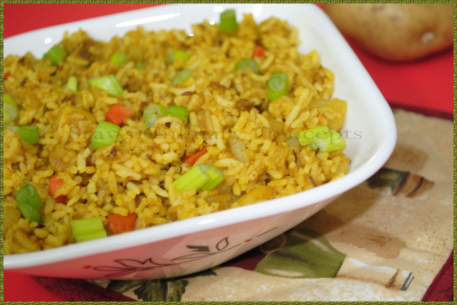 Srav's Culinary Concepts Potato Jeera Rice