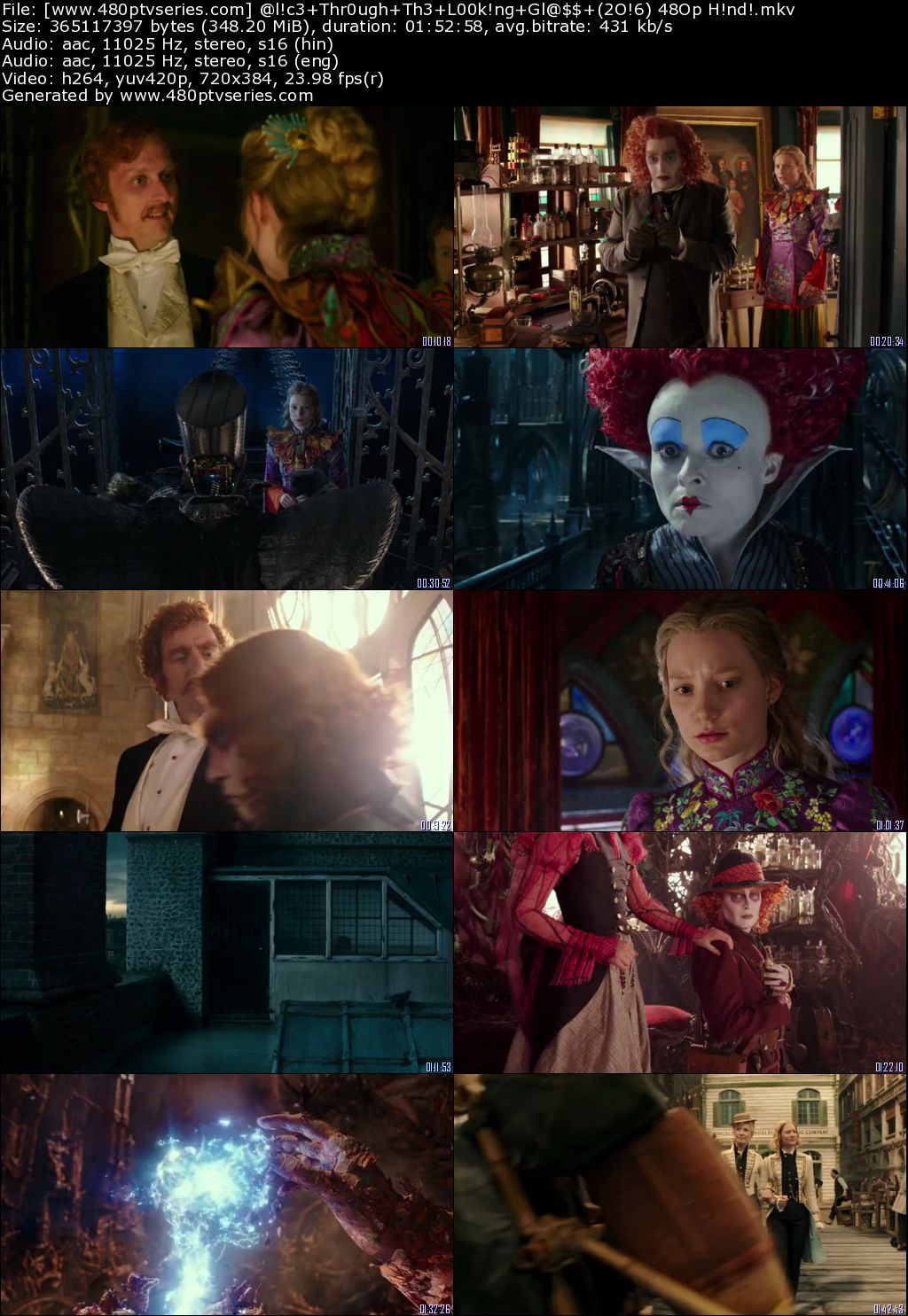 Alice Through the Looking Glass (2016) 350MB Full Hindi Dual Audio Movie Download 480p Bluray Free Watch Online Full Movie Download Worldfree4u 9xmovies