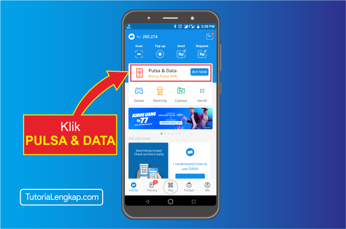 tutorialengkap 2 cara beli pulsa online melalui akun dana di hape android
