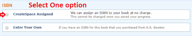 Screenshot: Select one isbn option