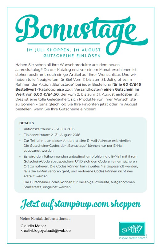 Kreativ Blog By Claudi Juli 2016