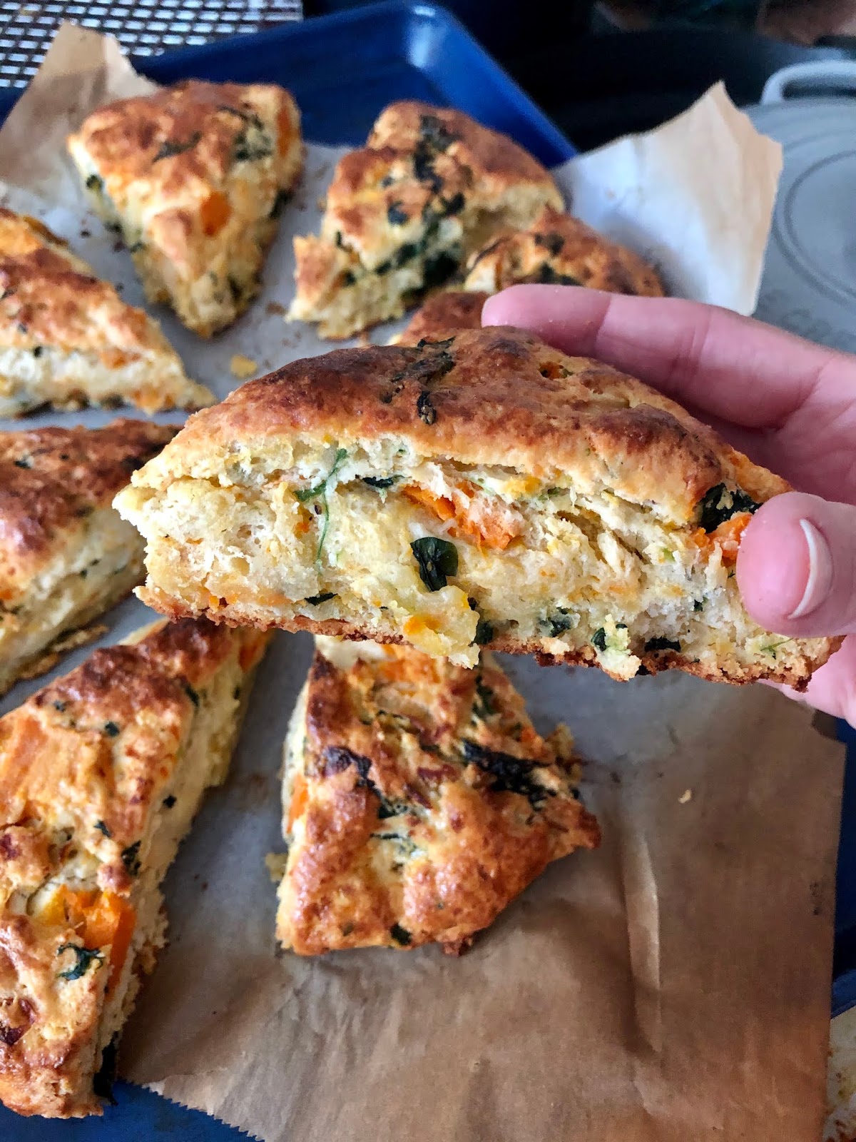 BEST Sweet Potato & Spinach Savory Scones