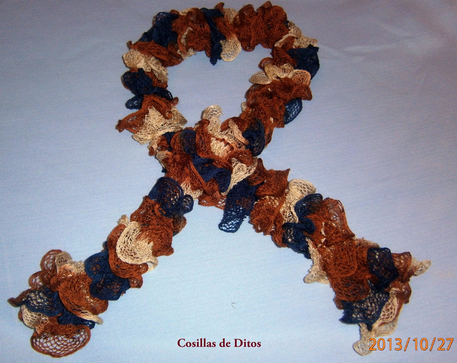 Las cosillas de Dito´s: Estambre cinta malla Parte 1 Como tejer a dos