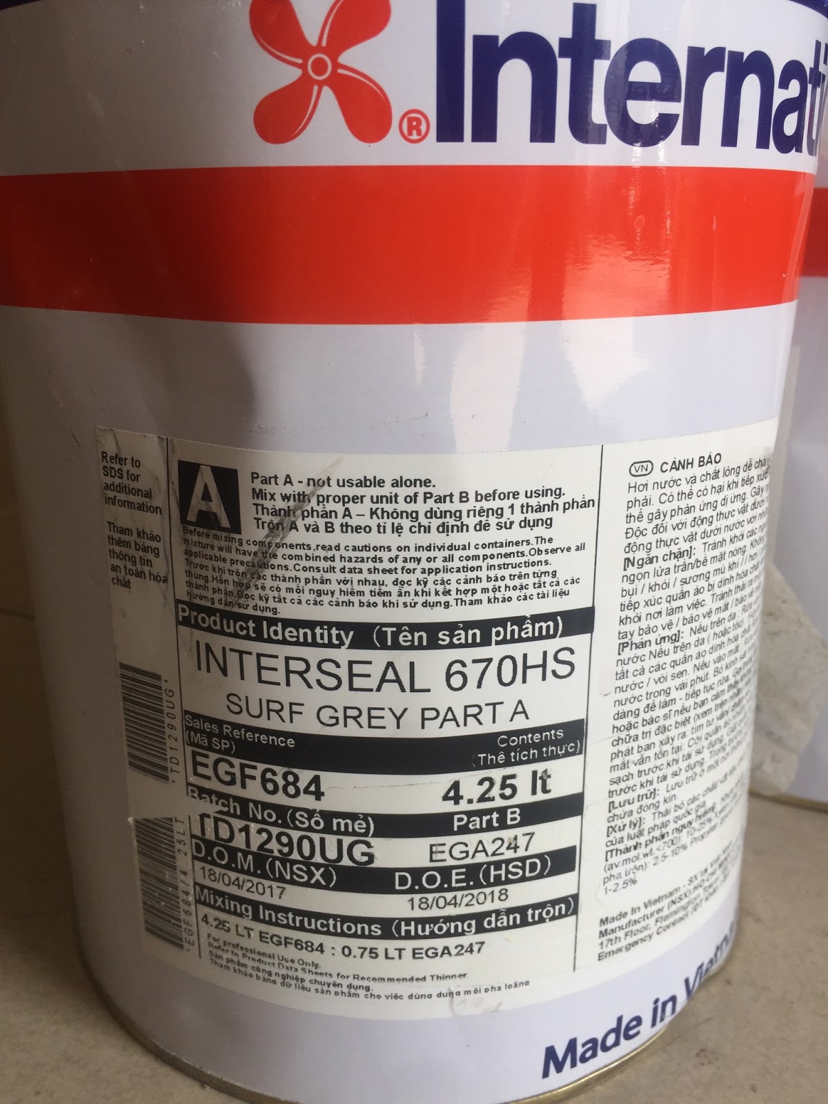 ĐẠI LÝ CUNG CẤP SƠN CÔNG NGHIỆP HCM SƠN INTERSEAL 670HS