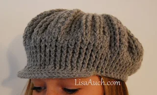 FREE Crochet Hat Pattern for woman Ribbed Cute as a Button ADULT sized Hat with Brim
