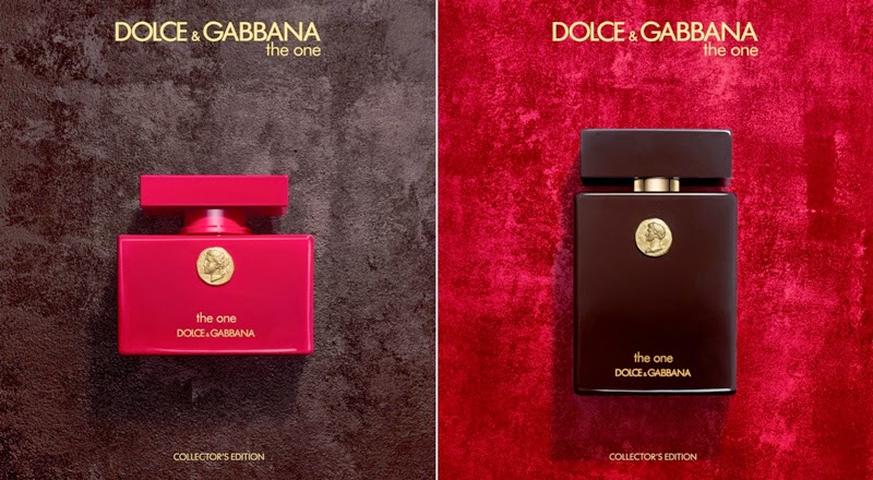 Dolce & Gabbana, The One, The One for Men, Collector’s Edition, Fragrance Review, Red, Deep Brown, Greek gods, solid lacquered flacons, embossed gold coin