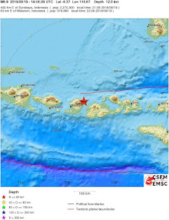 Cutremur puternic cu magnitudinea de 6,9 grade in Indonezia, regiunea Lombok