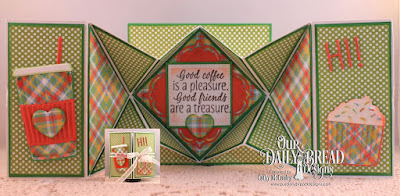 Our Daily Bread Designs Stamp Set: I Love Coffee, Our Daily Bread Designs Paper Collection:Birthday Brights, Our Daily Bread Designs Fun and Fancy Folds - Diamond Fold, Our Daily Bread Deisgns Custom Dies: Beverage Cup, Alphabet, Layered Lacey Squares,Pierced Squares
