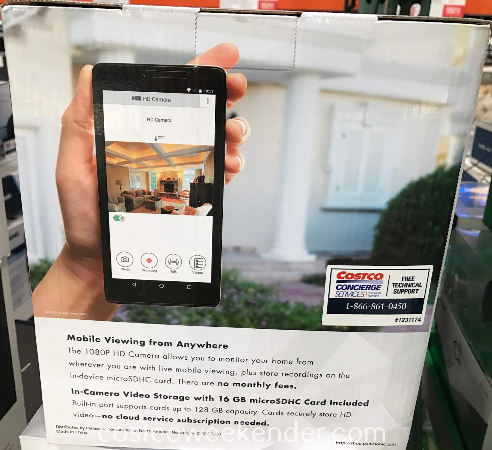 HomeHawk by Panasonic Indoor Home Monitoring Camera (KXHN1003W