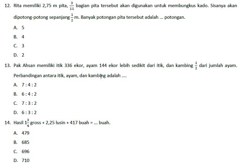 Lengkap 35 Contoh Soal Latihan Un Matematika Sd Kunci Jawaban Paket B Bospedia