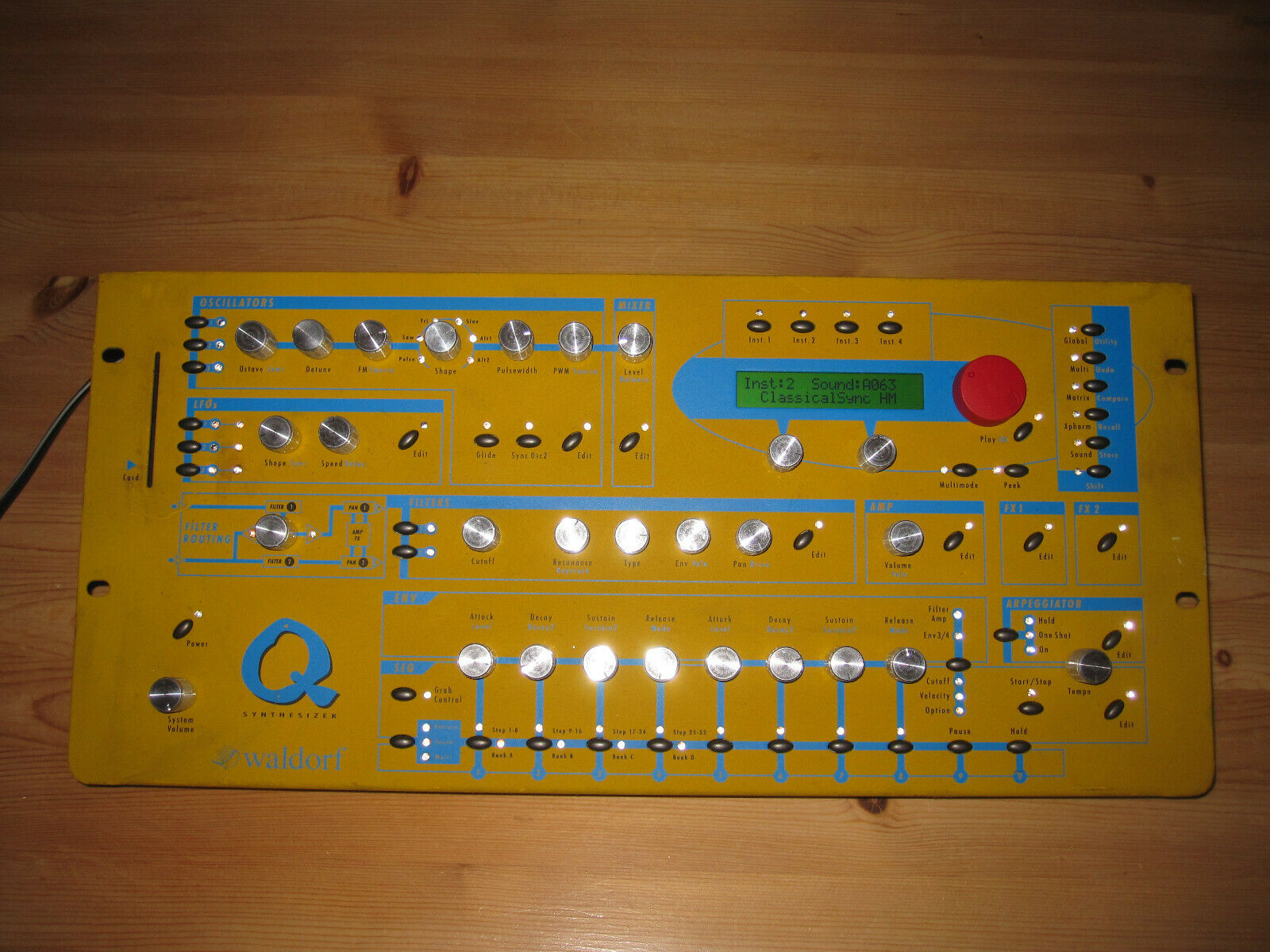 MATRIXSYNTH Yellow Waldorf Q Rack w/ Custom Knobs