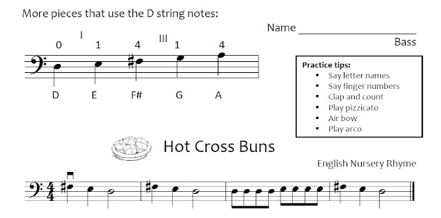 Beginning orchestra supplemental packet: D String Notes