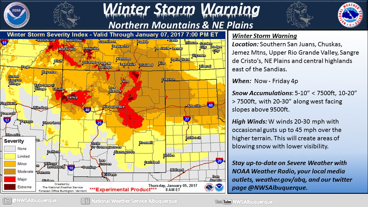 To Southeast New Mexico Weather. Major Winter Storm Underway