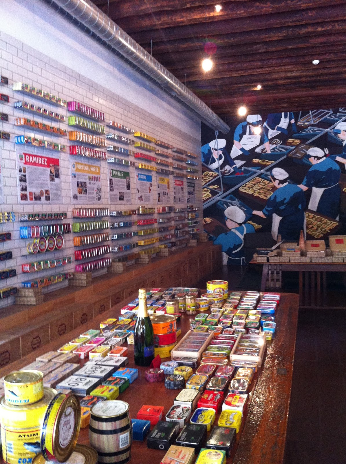 food, food, food, love food Sol e Pesca canned fish for lunch in Lisbon