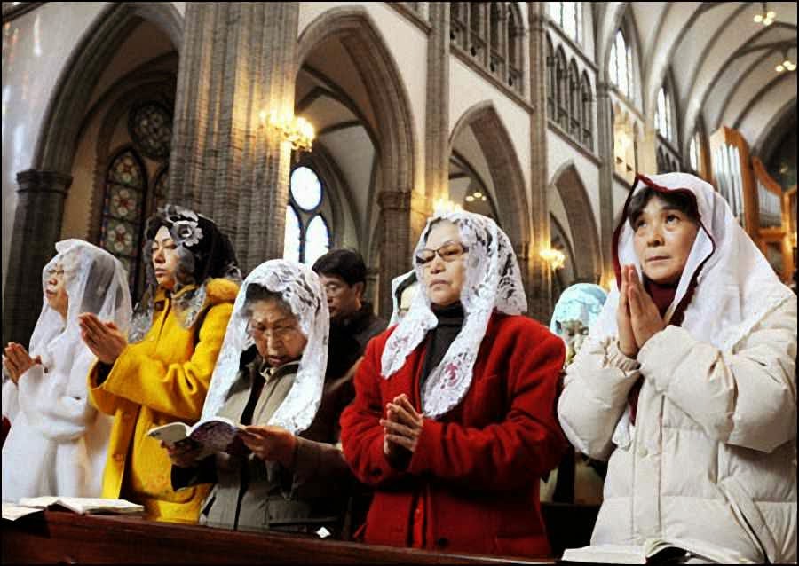 Missa de Natal numa igreja de Seul